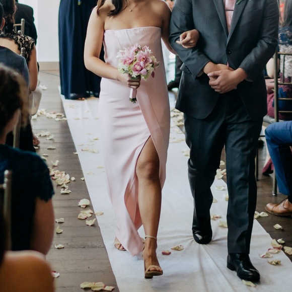 Halston Heritage Strapless Light Pink Gown size 4 - Picture 8 of 8